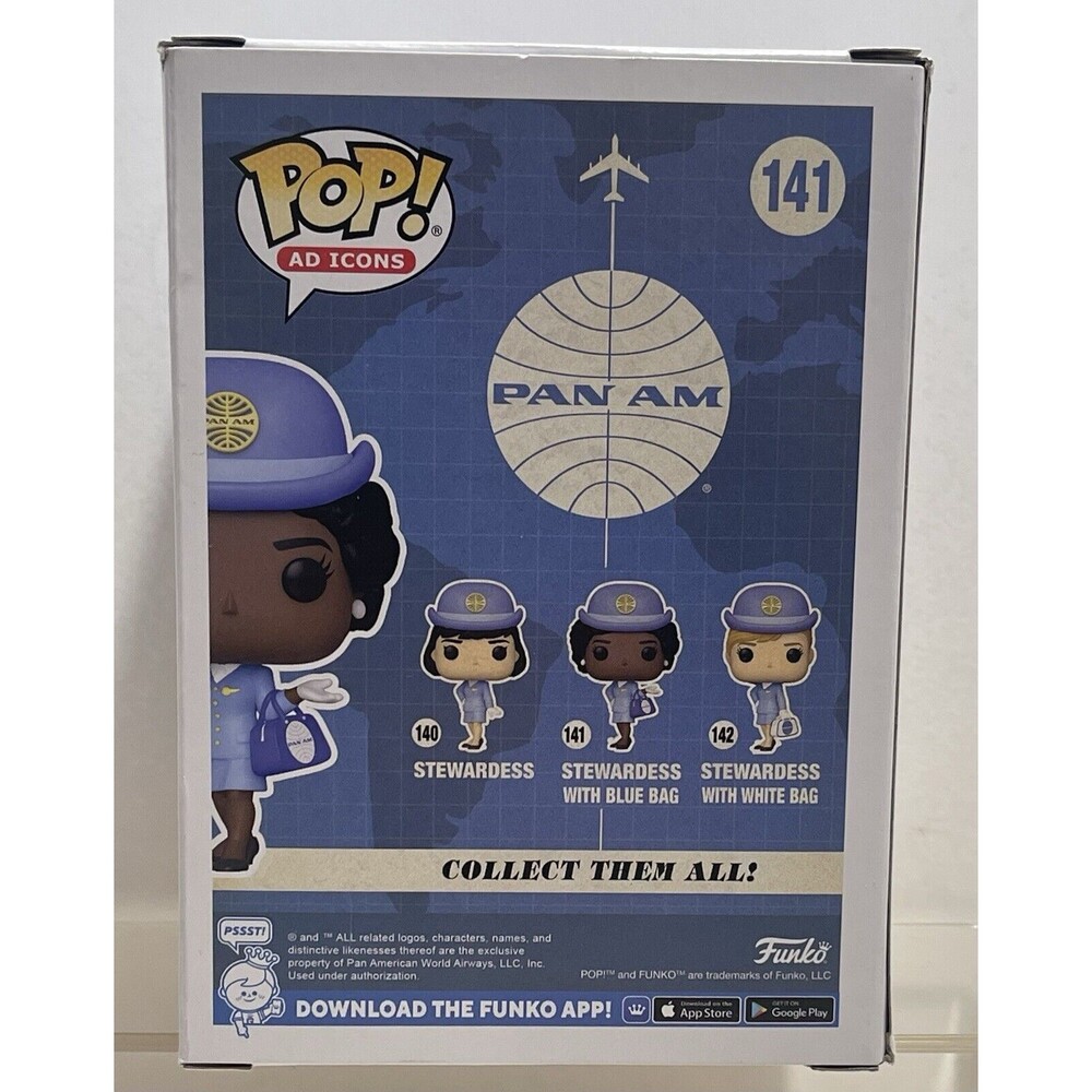Funko POP! Pan Am Stewardess With Blue Bag Vinyl Figure #141 Brand New in Box - Picture 3 of 7